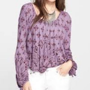 Free People Dazed Print Jersey Top - Large